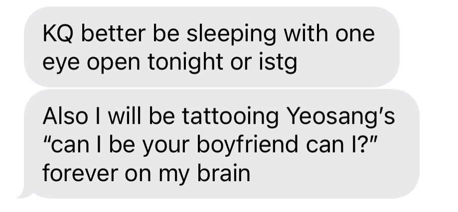 acopper17's tweet photo. I sent my friend who biases Yeo the link to this tweet, and this was her response https://t.co/o3LNeW2pXA
