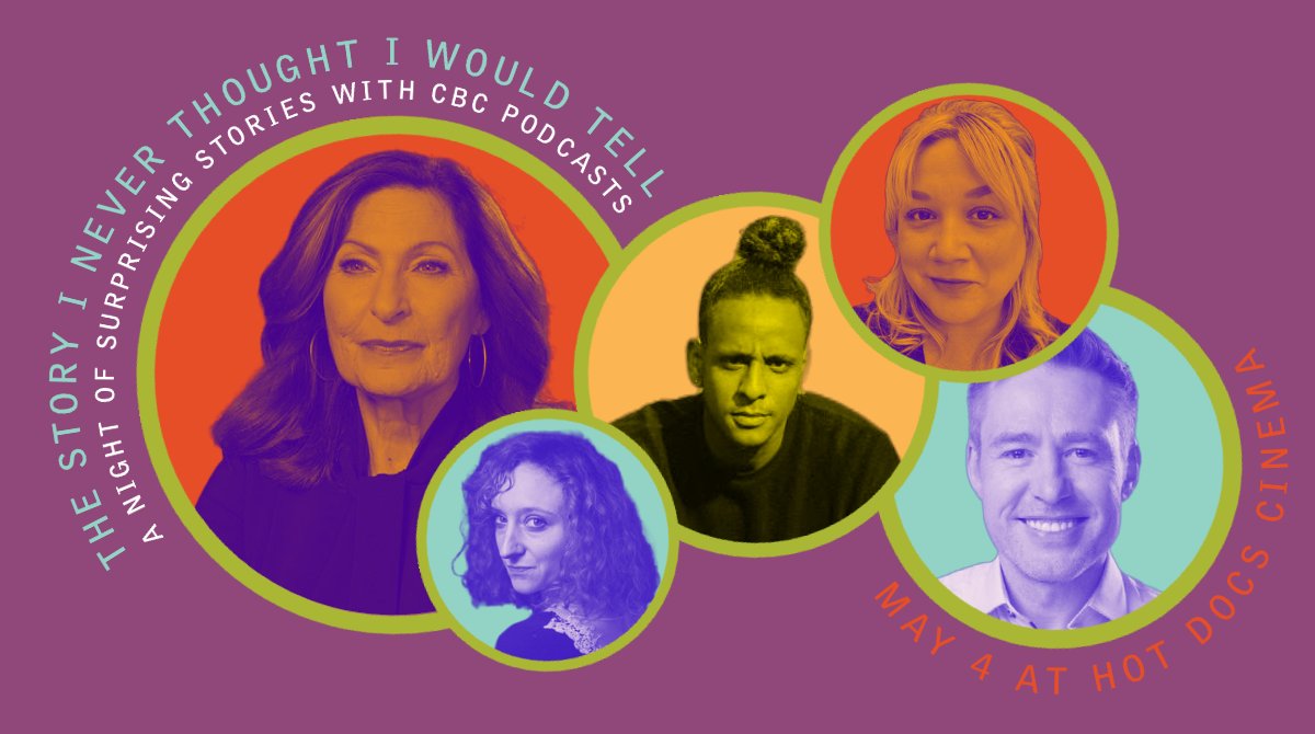 Settle in for a night of tough truths, hidden histories &amp; as-yet undisclosed secrets at A Night of Surprising Stories with <a href="/cbcpodcasts/">CBC Podcasts</a>. Featuring <a href="/amtremonti/">Anna Maria Tremonti</a>, <a href="/TVGavin/">Gavin Crawford</a>, <a href="/FalenJohnson/">Falen Johnson</a>, <a href="/AmhaMatt/">Matthew Amha 🌺🌺</a>, <a href="/kaitlinprest/">kaitlin prest</a> &amp; <a href="/jayme_poisson/">jayme poisson</a>: bit.ly/40K2GV4
#HotDocs23