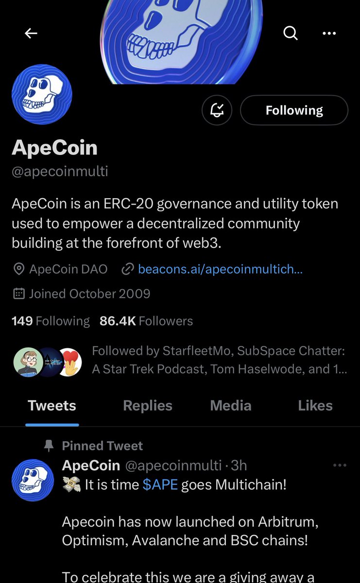 They’ve changed the info again. @TwitterSupport please investigate the hijacked account @/apecoinmulti that was hijacked from Jeffrey Combs.