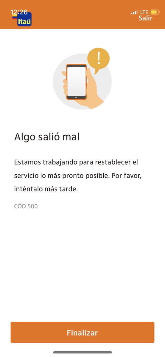 owlem's tweet photo. @itaucol El cuarto día en el que me sigue pasando lo mismo sin poder acceder a mi cuenta de ahorros y poder hacer uso de mi dinero pésimo servicio por parte de Itaú, ya est por abriendo cuenta en otro banco. Sin respuesta por ninguna parte. https://t.co/s9P87jraay