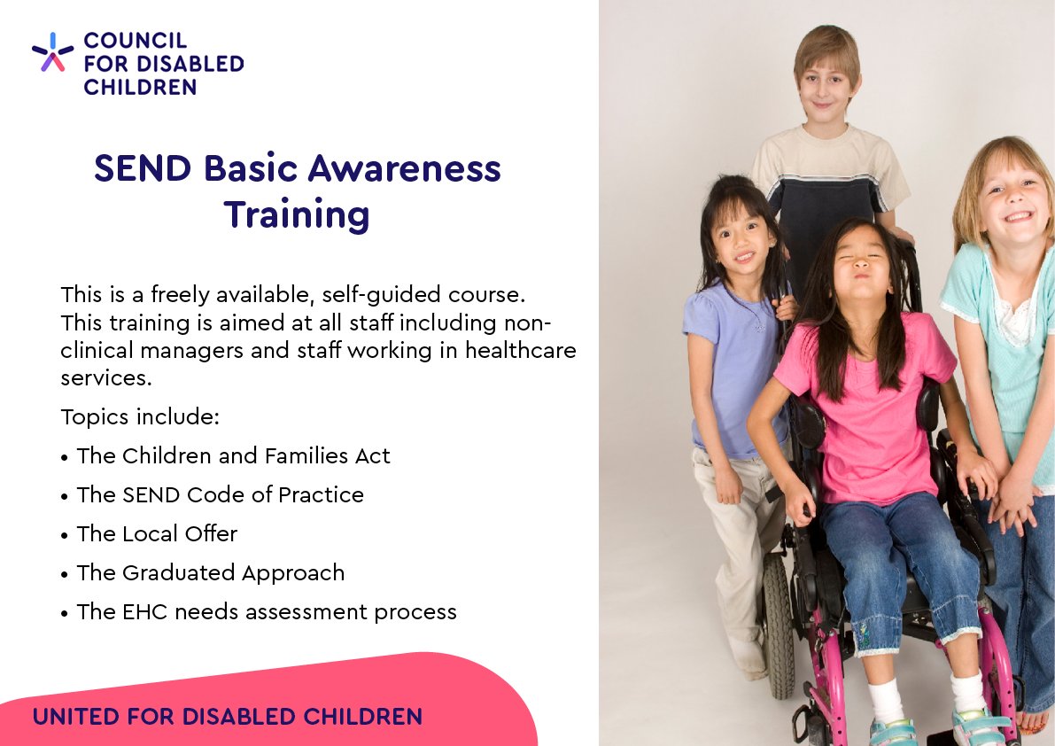 CDC_tweets's tweet photo. Sign up to complete our #SEND Basic Awareness training. It aims to improve the understanding, confidence and awareness of staff at levels 1 and 2 on topics including: SEND legislation, the Local Offer, #EHCPlans and more. https://t.co/i2zwT5rYZs https://t.co/oEVnoeDSxv