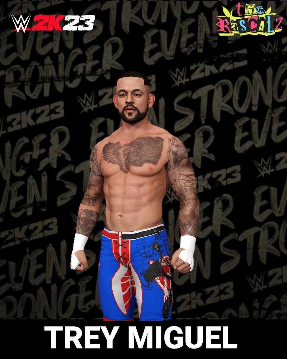 KingEmpire345's tweet photo. It's Tuesday, you know what that means 👀

Me, @Stranger_Goonie, and @PAC_Creates present the RASCALZ PACK (@ZacharyWentz @TheTreyMiguel @TheBadReed @WesLee_WWE) 🔥🔥🔥🔥🔥

Enjoy 🙏 🙏

#WWE2K23
#JusticeForNashCarter https://t.co/Q60ArdMoft