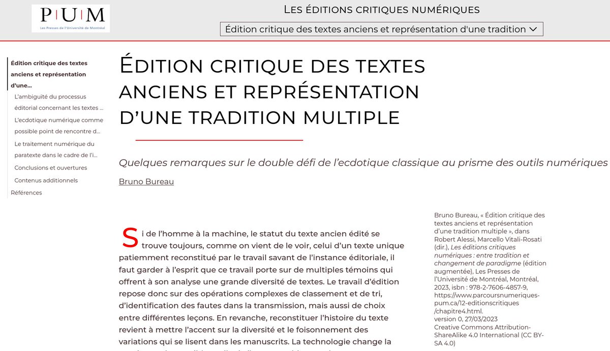 Parcoursnumerik's tweet photo. Édition critique des textes anciens et représentation d’une tradition multiple, par Bruno Bureau
https://t.co/NmMNPb7s9I

#acceslibre #leseditionscritiquesnumeriques 
@PressesUdeM @ENumeriques @crihunum https://t.co/e4pksaliVM