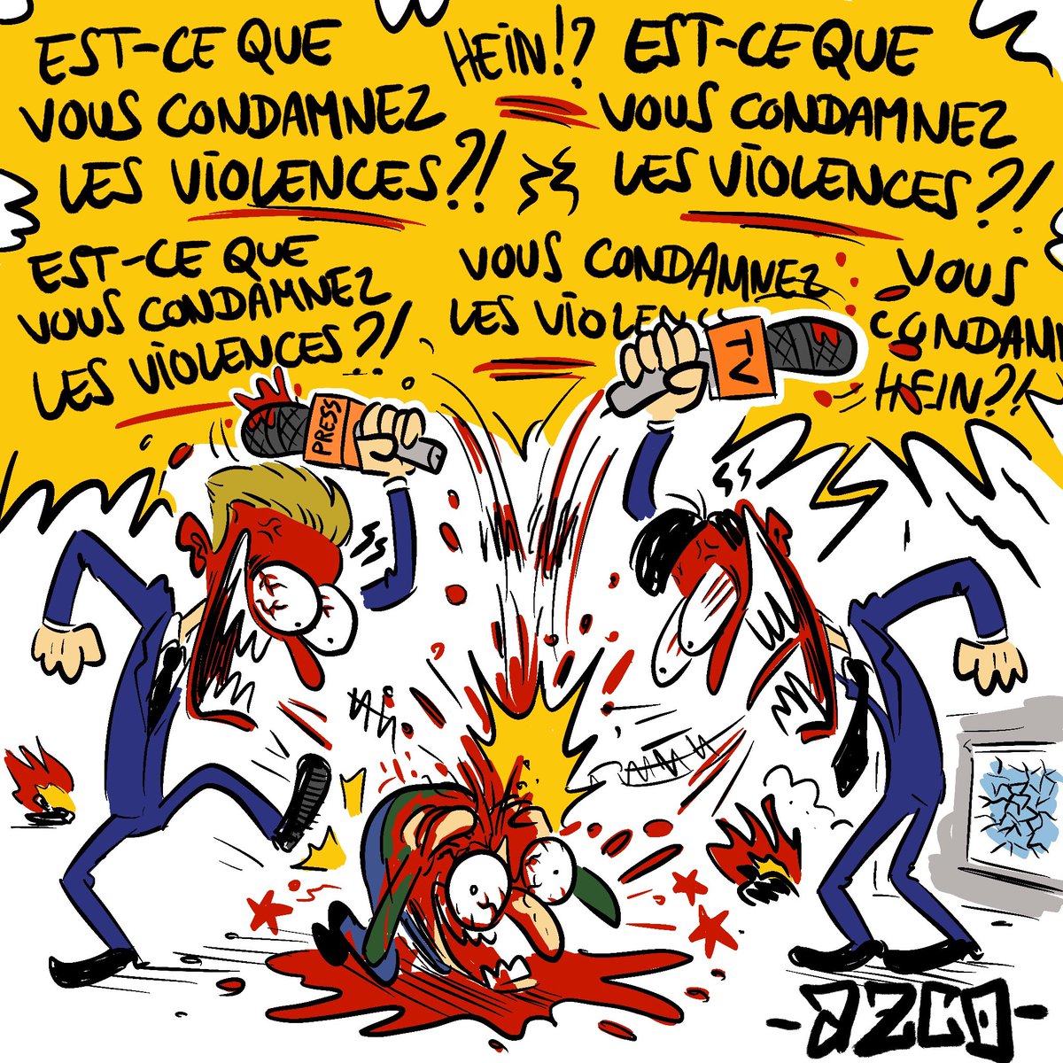 C’est inadmissible que l’on ose casser la vitrine d’un mcdonald et d’une banque ! Vous pensez à l’image de ces multinationales qui ont réussi ?! Quelle violence ! Les casseurs méritent qu’on les ****** et qu’on les ******* ! #reformedeseetraites #greve28mars #manifestation28mars