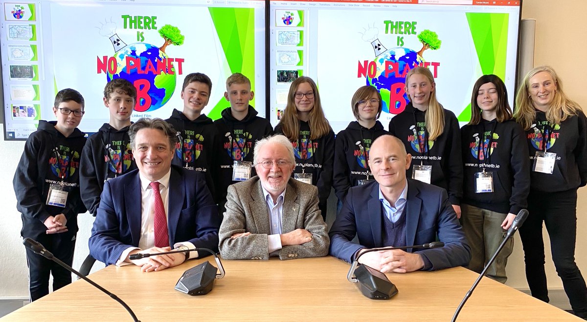 noonan_malcolm's tweet photo. I was joined in Leinster House today by the No Planet B Club from Naas, an incredible group of young environmental activists who, among other things, are campaigning for a National Peatlands Park for Kildare. We were joined by my colleagues @VincentPMartin1 and @smytho too. 🌍 https://t.co/BHdNLYUNtv