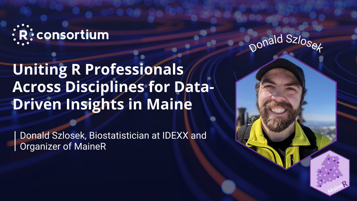 Donald Szlosek, the organizer of MaineR, shares about his background &amp; highlights the significant growth and impact of the R community in Maine. He also emphasizes the crucial role of the R language in life sciences. #Rstats #opensource| Read all about it➡️r-consortium.org/blog/2023/03/2…