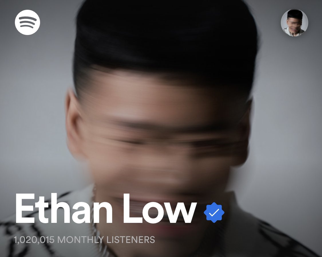 _ethanlow's tweet photo. 1 million of you 😭😭😭 exactly one month ago since i started dropping music, yall are fucking insane https://t.co/nW9z6JzJrv