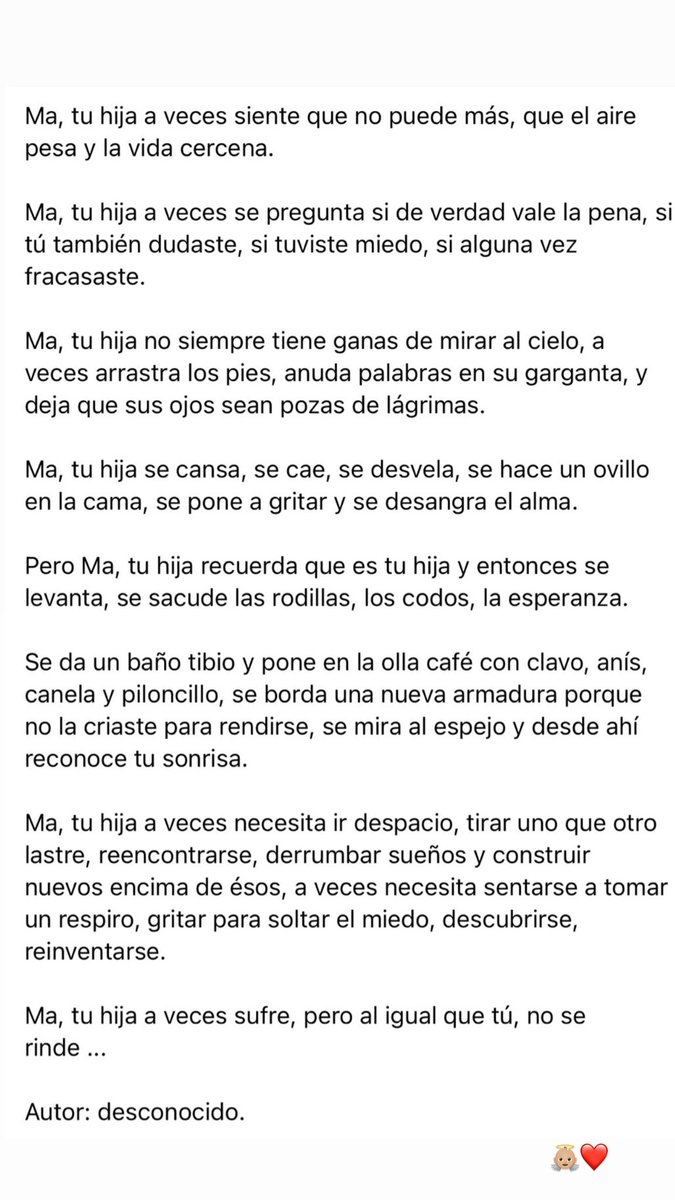 Yeselu21's tweet photo. "Má, tu hija a veces la tiene difícil, pero no se rinde" 💓 https://t.co/XVfwx9J1Rv