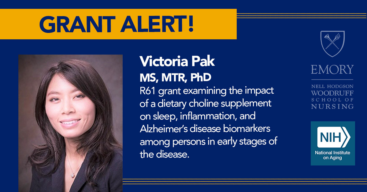 Congrats to Dr. Victoria Pak, recipient of a @‌NIHAging grant. Dr. Pak will study the effects of a dietary supplement on the sleep quality of people living w/Alzheimer’s disease. Dr. Pak hopes to find evidence to improve biomarkers associated w/Alzheimer’s. #NIHaging #NIAfunded