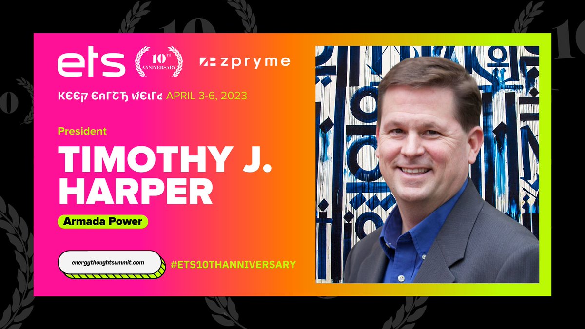 🔑📓 Speaker alert - Join Armada Power's President, T.J. Harper, for his Closing Keynote at the <a href="/zpryme_research/">Zpryme</a>  Energy Thought Summit on Tuesday, April 4th from 5:15 PM - 5:30 PM.

More details coming soon, and we recommend giving us a follow so you don't miss any #ETS23 news.