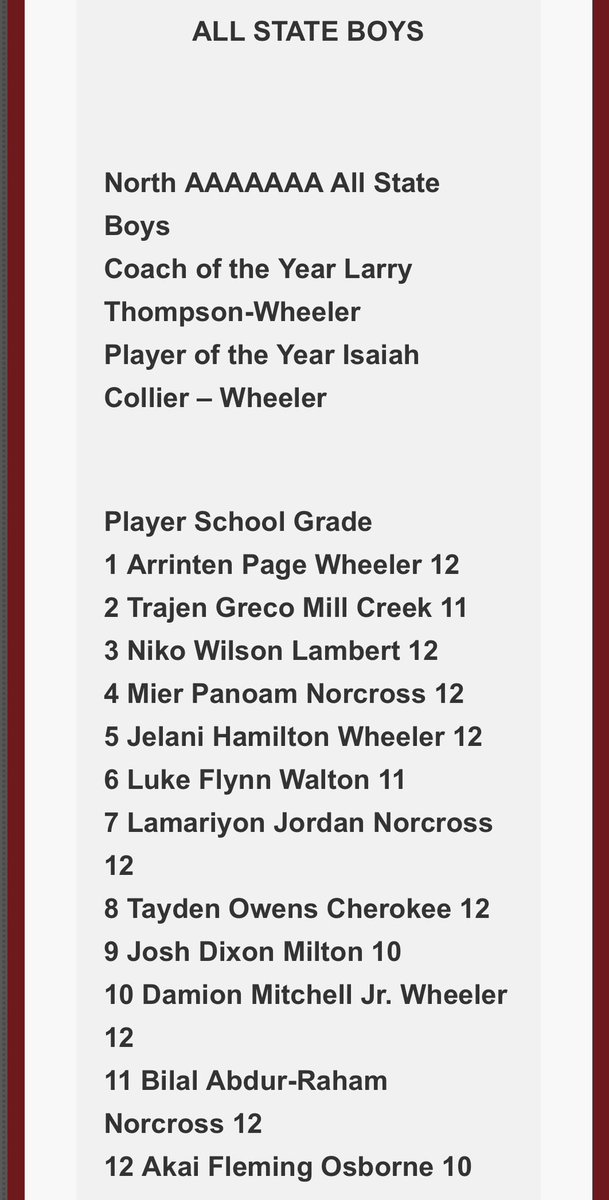 Congratulations to <a href="/NikoWilson12/">Niko Wilson</a> on being named to the 7A All State Team selected by <a href="/GAcoaches/">GBCA</a> 

#HookEm