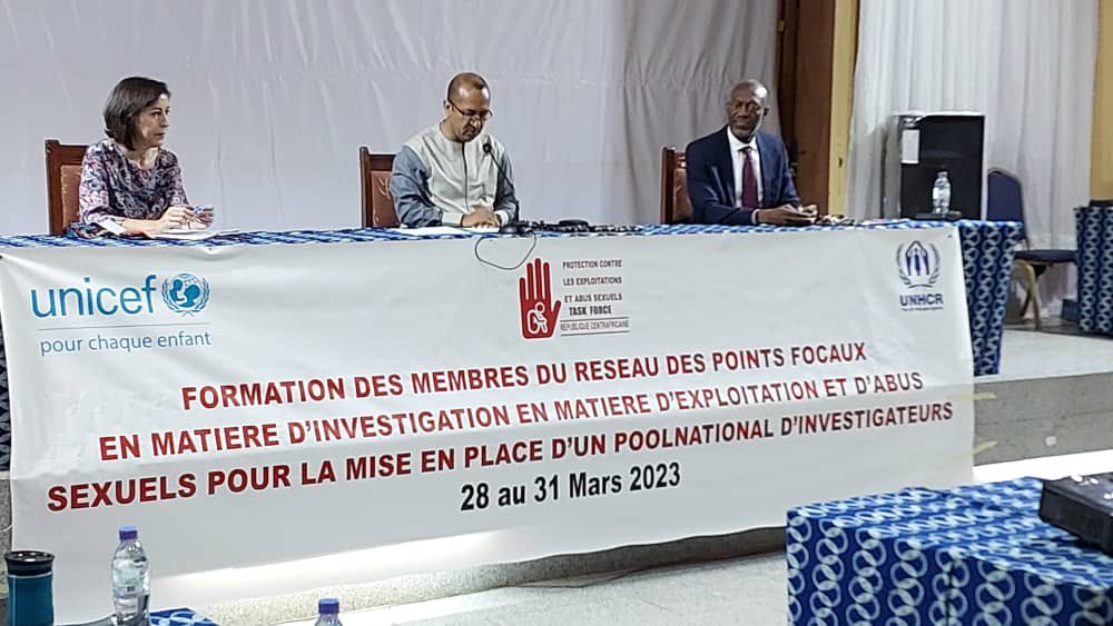 Ag_Ayoya's tweet photo. Notre détermination à lutter contre les exploitations &amp; abus sexuels (EAS) &amp; l’impunité en République Centrafricaine est sans limite. Aujourd’hui, j’ai lancé la formation d’un pool des points focaux nationaux, la plupart des femmes, en matière d’investigations solides des EAS. https://t.co/uyKzaZKc0Y