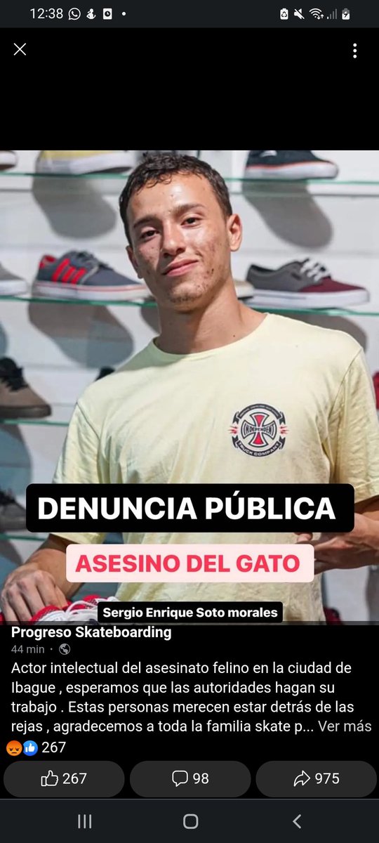matrujillod's tweet photo. ESTE SUJETO ASESINÓ A UN GATO EN LA MADRUGADA EN EL BARRIO LOS ARRAYANES EN IBAGUÉ, TOLIMA, COLOMBIA. TENEMOS SUS DATOS Y LA PROPIA MARCA LO DENUNCIÓ. SE DICE QUE AHÍ TRABAJA Y DÓNDE VIVE 

#Maltratoanimal #Asesinato #asesino #asesinodegatos #Justicia #Ibague #AlcaldiadeIbague https://t.co/7jU6hIkiPq