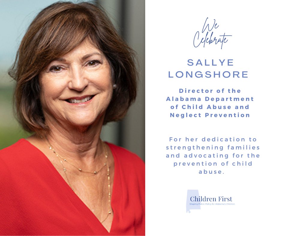 ALChildrenFirst's tweet photo. As we end Women's History Month we celebrate Sallye Longshore, Director of the Alabama Department of Child Abuse and Neglect Prevention and an advocate for early care and education for over 40 years.
#WomensHistoryMonth #ALChildrenFirst https://t.co/0I2F5bGsyD