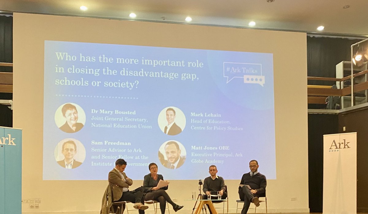 ArkSchools's tweet photo. Great to be here @KSA_Secondary with @MaryBoustedNEU @lehain @MattJones_Globe with @Samfr in the chair for our latest #ArkTalks fascinating and passionate debate on one of the biggest questions in education. https://t.co/ZzKFEPgTz8