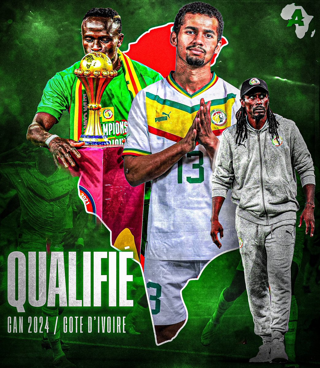ActuFootAfrique's tweet photo. 🚨 OFFICIEL : LE SÉNÉGAL SE QUALIFIE POUR LA CAN 2024 !! 🇸🇳🇸🇳 https://t.co/rv67UbUaXH