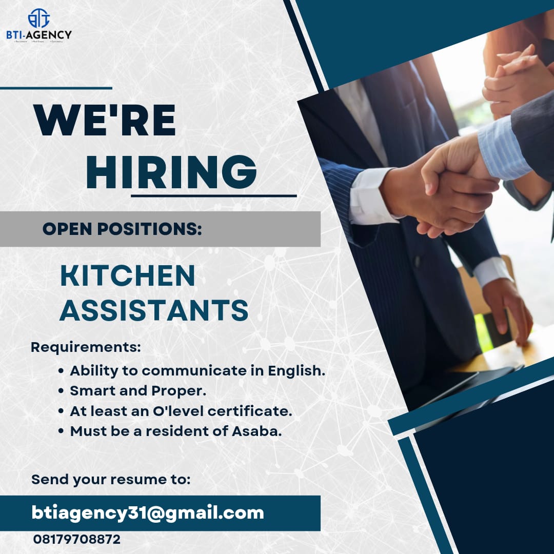 BTI_AGENCY's tweet photo. We are currently seeking a highly motivated individual to join our team as a kitchen assistant. We need someone who shares these values to help us create meals that will leave our customers feeling satisfied and impressed
#btiagency 
#kitchenassistant #urgentlyneeded #hiring https://t.co/uK24oLJ8Rz