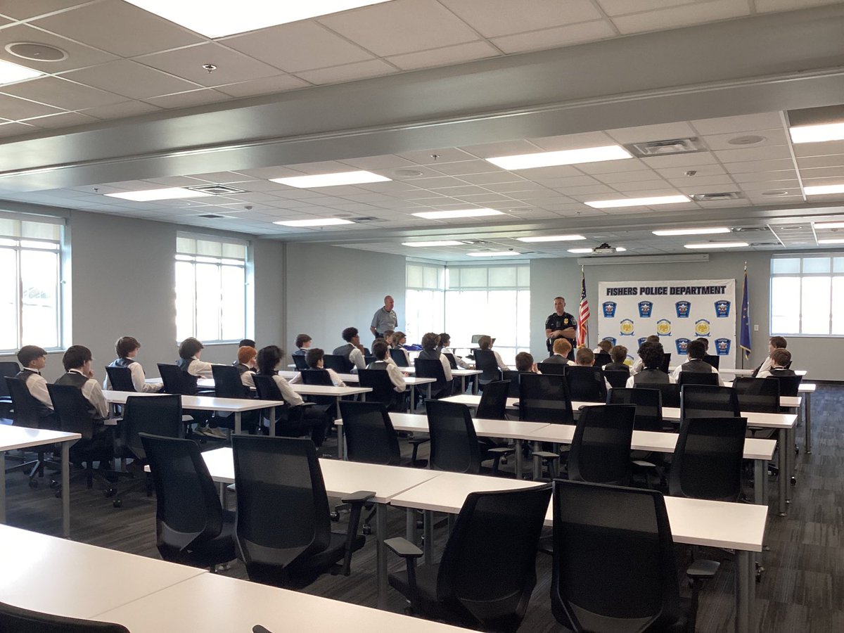 Special thanks to the FPD for welcoming the FJH Boys Choir. After singing, the boys heard words of wisdom from Chief Gebhart and enjoyed learning more about the many ways the  FPD serves our community from Gerry Hepp, assisted by Major Mike Jaines.