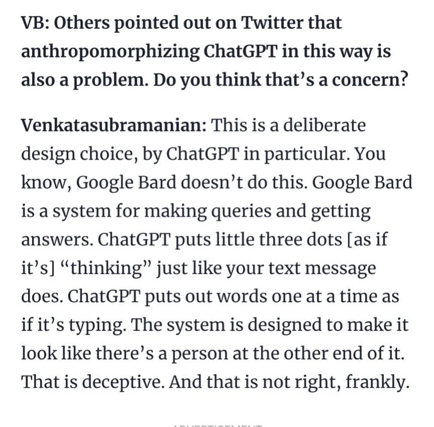 Suresh Venkatasubramanian (mostly in the sky now) (@geomblog) on Twitter photo This is a crucial point. It's a design choice. Not an accident. And I want to thank <a href="/alondra/">Alondra Nelson</a> for first articulating this so clearly that it stuck in my brain. This is a crucial point. It's a design choice. Not an accident. And I want to thank <a href="/alondra/">Alondra Nelson</a> for first articulating this so clearly that it stuck in my brain.