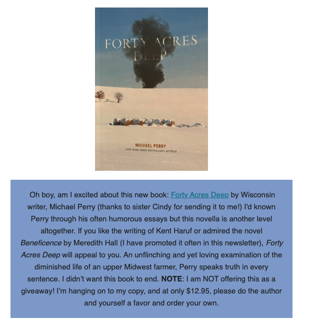 SneezingCow's tweet photo. Thank you to Anara Guard for the kind mention of Forty Acres Deep in her newsletter found here: https://t.co/WPcsDFl9q3.
For more about Anara and her work, visit here: https://t.co/2cdnFxYDLz.
https://t.co/MlEPkfw86g
#writing #fortyacresdeep #40AD #wisconsin #farm #book https://t.co/VNGvFLCOaB