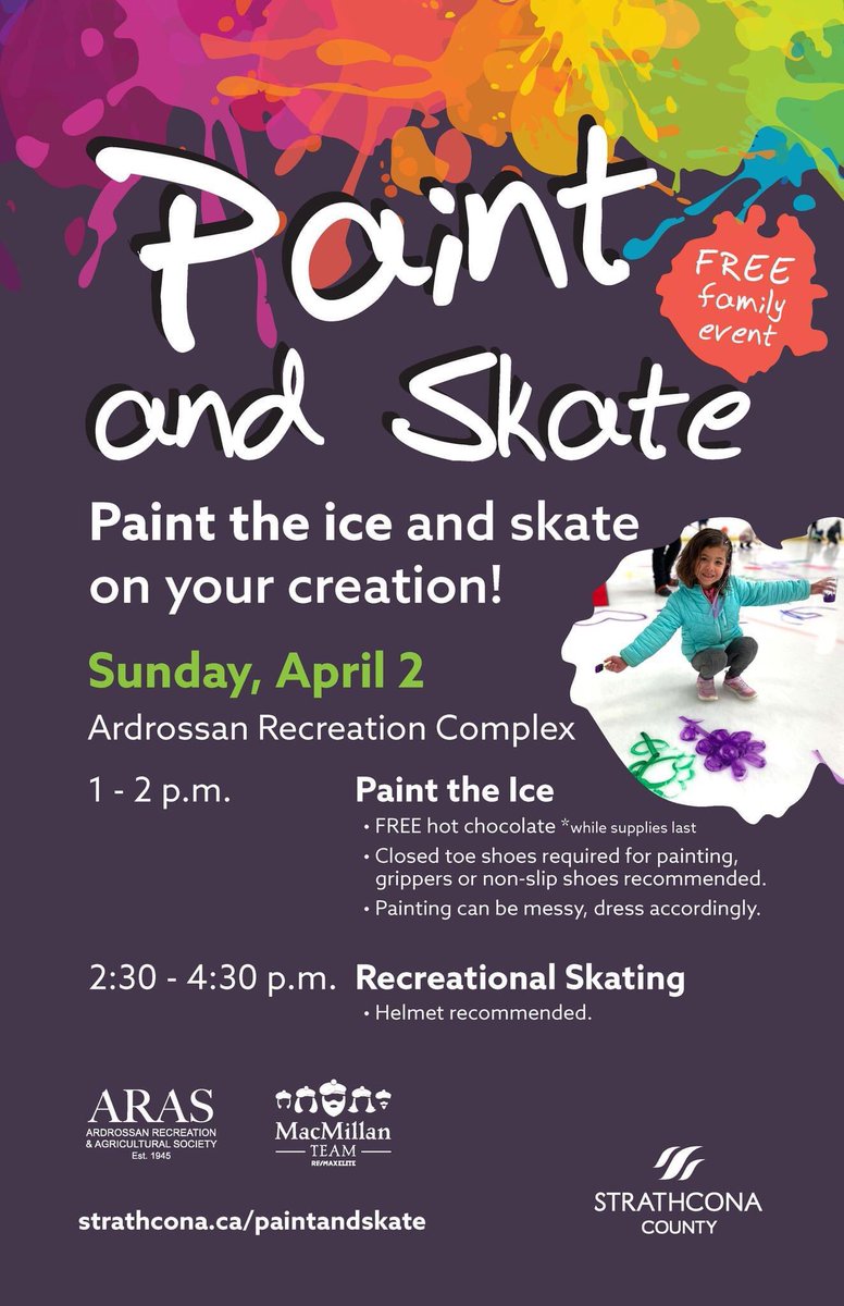 skateshpk's tweet photo. Paint and Skate is happening April 2 at the Ardrossan Recreation Complex! #strathco https://t.co/EFmgUILZMt