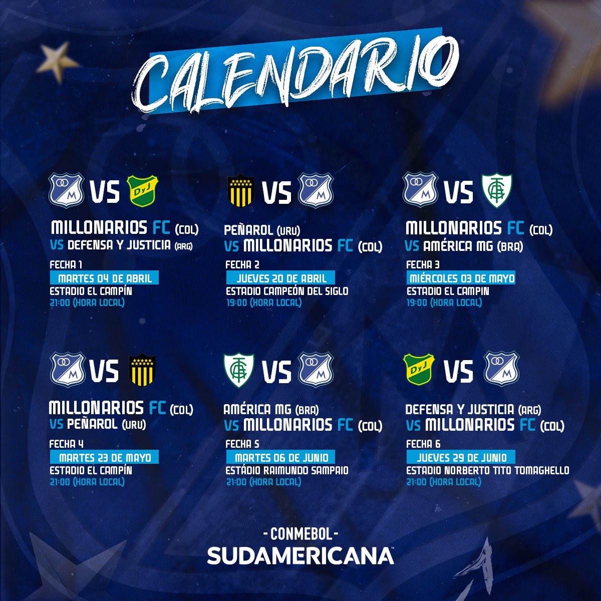 Millonarios FC on Twitter "🗓 Este es nuestro calendario para la Fase