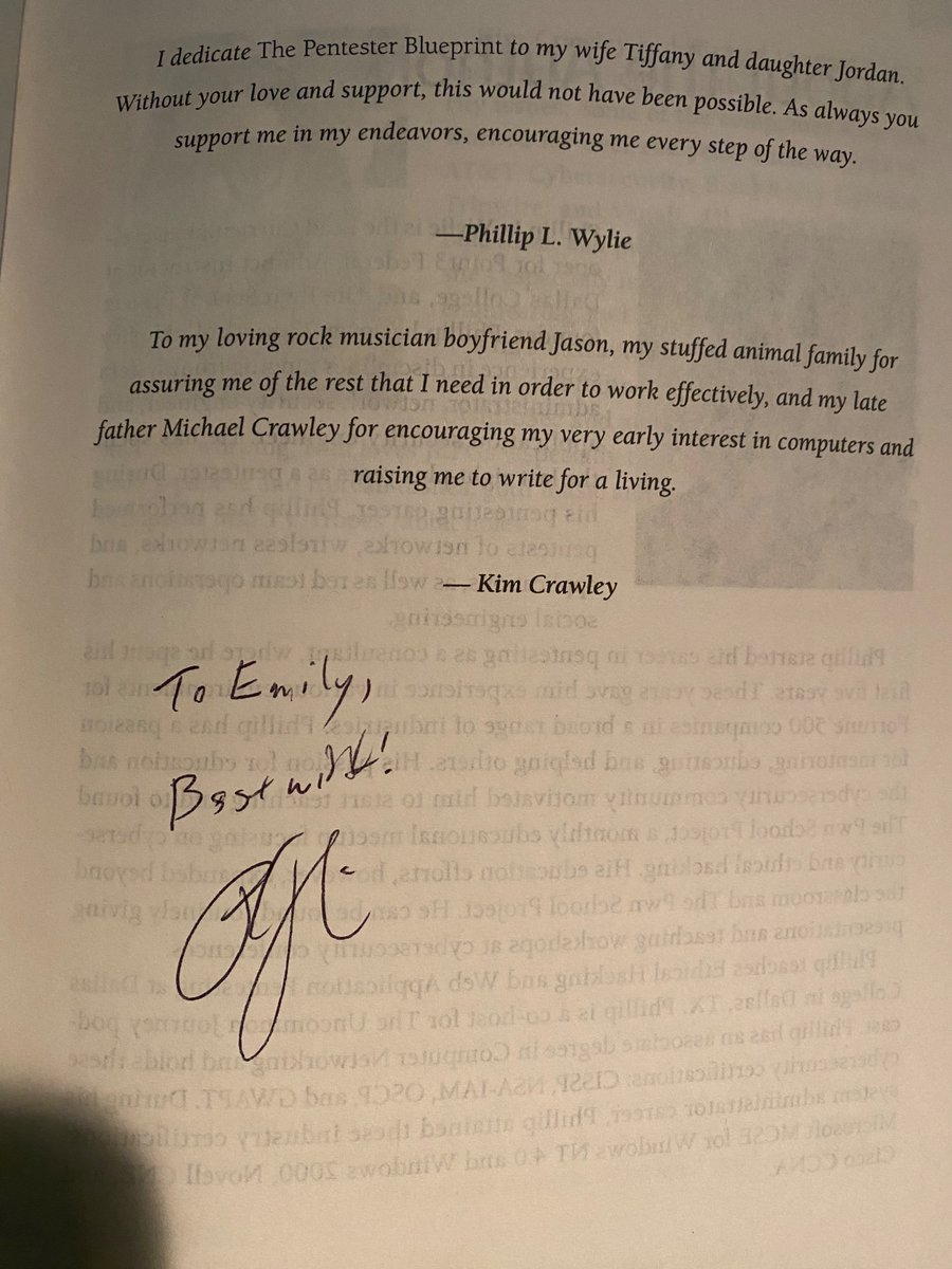 TechEmiiily's tweet photo. Today a real life hacker celebrity signed and gave me a copy of his book, lovely to be in the presence of greatness. #cisoxc #DFWSecCon https://t.co/g8bFq7rAnD