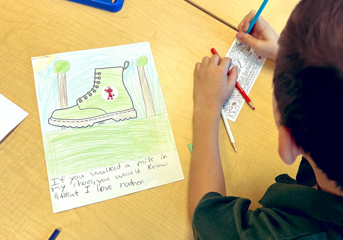 PJESCounseling's tweet photo. Enjoyed this activity as much as the students and don’t want it to end!  They came up with some great examples of things we would learn about them if we walked a mile in their shoes.  💗 https://t.co/f1r9APW8Nw
