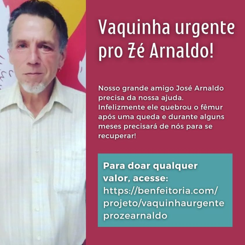 eddigomes's tweet photo. E aí, bora ajudar o jornalista e amigo Arnaldo de Oliveira, de Jundiaí !!! Infelizmente, ele quebrou a cabeça do fêmur, após uma queda. Ele vai precisar, durante alguns meses, de auxílio dos amigos para se recuperar! https://t.co/Qrzm2563uo https://t.co/hezvQKphtf