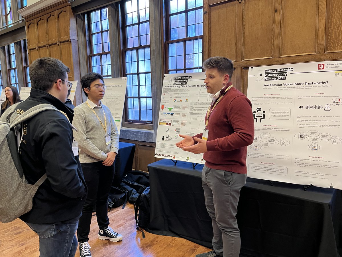 Several students participated in the CERIAS security symposium organized by Purdue. They presented posters on their research in Cyber Security.