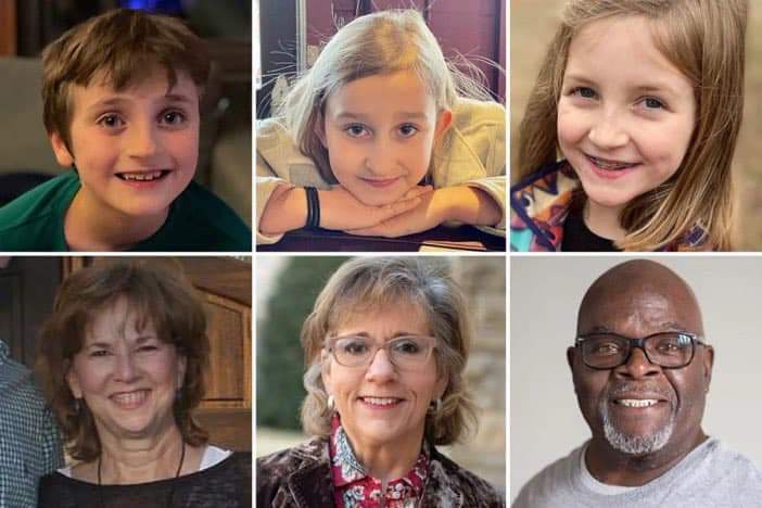 We Mourn:

William Kinney, 9
Evelyn Dieckhaus, 9
Hallie Scruggs, 9
Katherine Koonce, 60
Cynthia Peak, 61
Mike Hill, 61