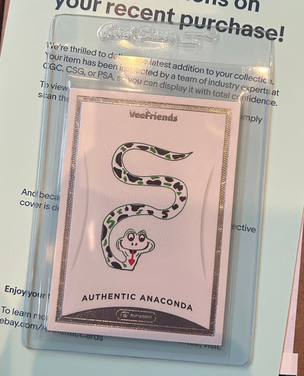 Michael__G3's tweet photo. Wow. Cannot thank the @vspass community enough for this AMAZING early birthday gift:

A @veefriends x @zerocoolcards trading card of my Authentic Anaconda VF1 ❤️‍🔥

Thank you to everyone that contributed to this  thoughtful and AUTHENTIC gift! (tagged below) https://t.co/rfZnXzETiG