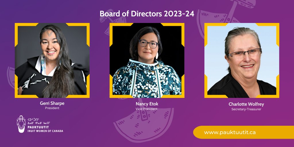 Pauktuutit's tweet photo. We are happy to introduce our Board of Directors for 2023-24.
To read the media release, please click on the links below:
https://t.co/DaTa1NGT4Y
https://t.co/wrgWA0KvJy
#boardofdirectors #inuitleadership #inuitwomen https://t.co/1A9ujFmVq4