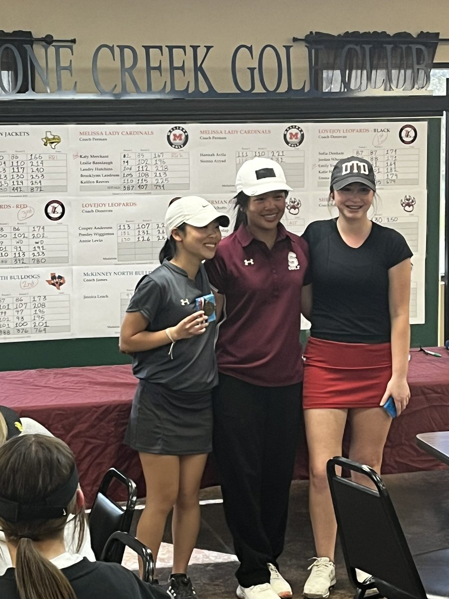 Great season for SHS girls golf team! 9th grader Charlize Yang will be alternate for regional tournament and was named first team all district!