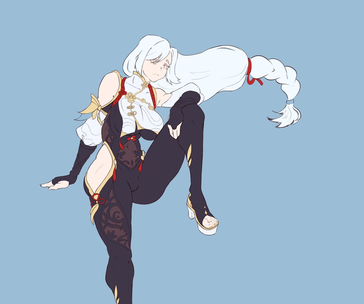 unchained_6's tweet photo. Shenhe для конкурса #Shenhe #GenshinImapact #FanArtContest https://t.co/ZFBAx1YYG3