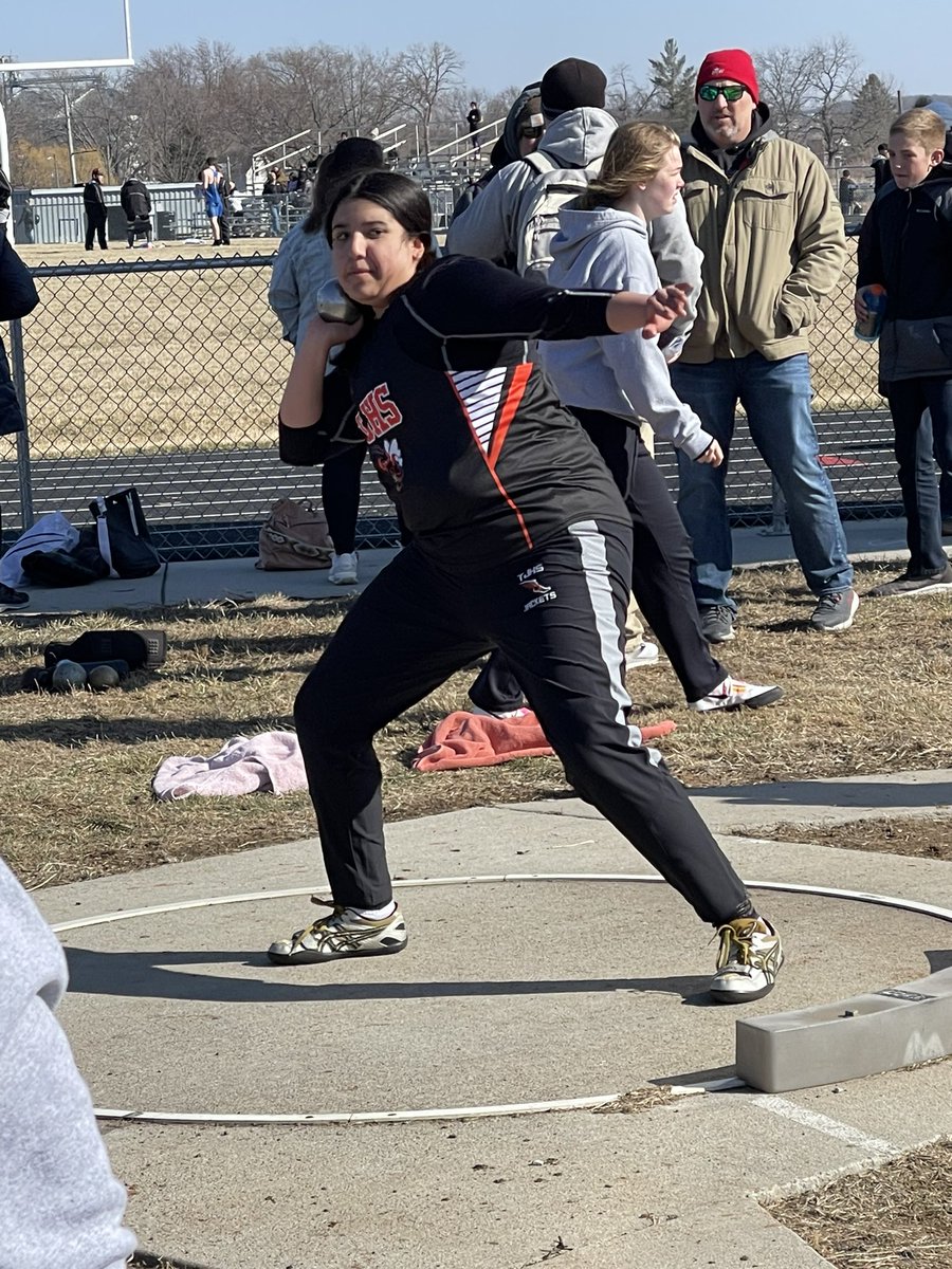 CBTJgirlstrack's tweet photo. First outdoor meet today. TJ Track is TOUGH! Started with several shot putters throwing their PR! Lylia, Aries, Mariah, Cami, Brianne, and Brandi continue to improve. https://t.co/GSa2bf2MrV