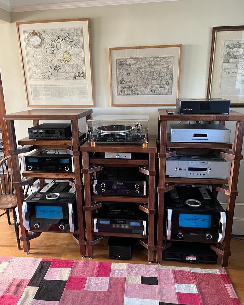 Designed by Marcus at @sensosystems, this exceptional set-up features <a href="/mcintoshlabs/">McIntosh Laboratory</a>, BAT, <a href="/grimmaudio/">Grimm Audio</a>, @vertereltd, @ortofon, @isoteksystems,  Inakustik &amp; @ta_hifi, plus a solid walnut Grand Stand hi-fi rack for immersive acoustic performance free from distortion &amp; colouration 😍