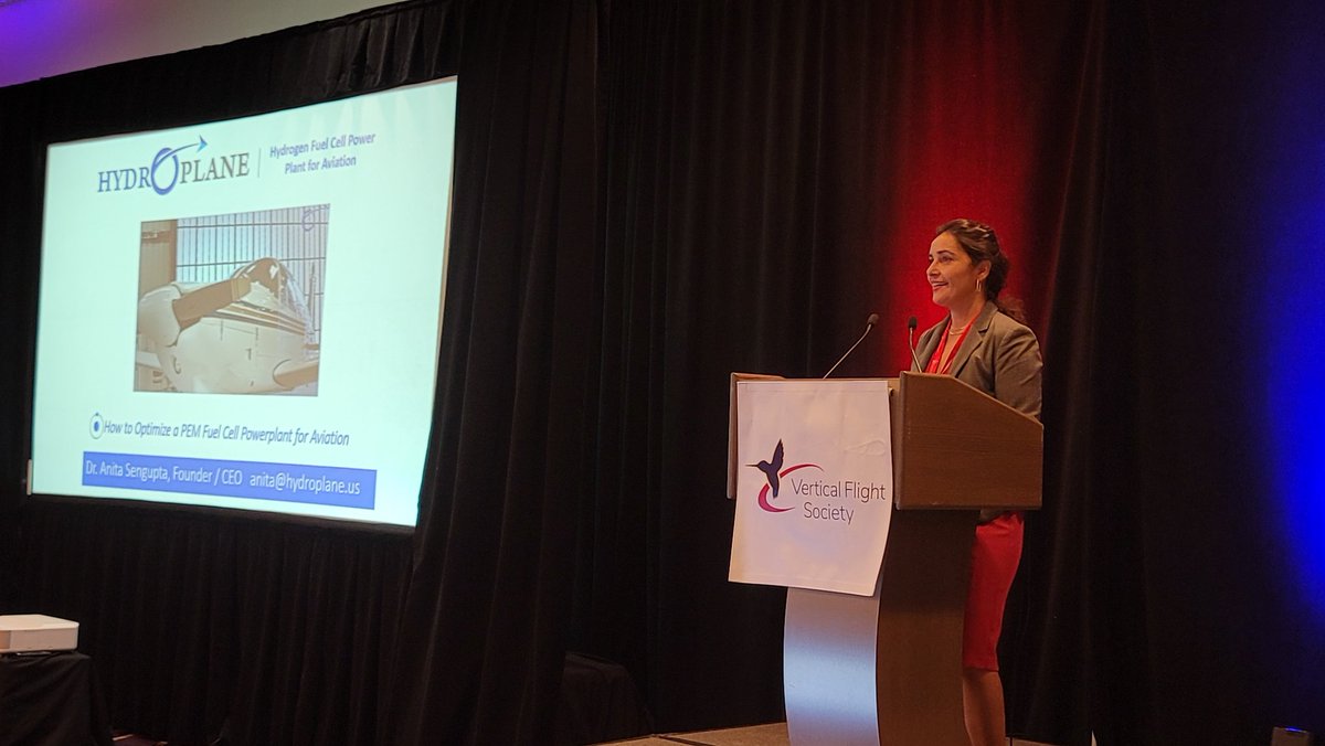VTOLsociety's tweet photo. A great talk at the VFS #H2aero Symposium by @HydroplaneAero CEO @Doctor_Astro Anita Sengupta on development of a modular PEM hydrogen fuel cell stack to be demonstrated on a Piper Archer and scalable to #eVTOL, #AAM, etc.
https://t.co/Cz0Ua8gAbn
#h2 #hydrogen #h2eCTOL #H2flight https://t.co/J6pmfECr4X