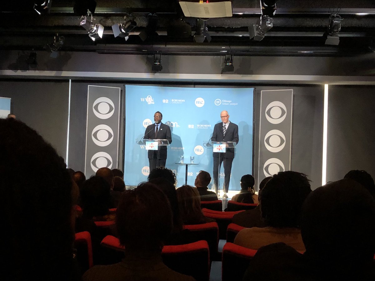 DanaCBS2's tweet photo. Still undecided in the Chicago Mayor's race? Watch our debate starting right *now*on tv and live on all of our platforms. @cbschicago #ChicagoDecides https://t.co/Wxh7FFKglM