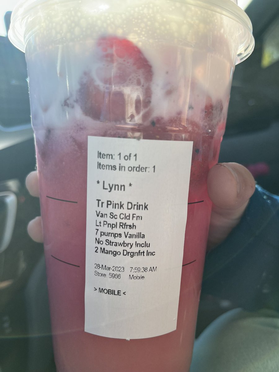 When you ask <a href="/Starbucks/">Starbucks</a> for no strawberries and then they put them in baby girl’s drink. They always seem to mess this up. I love paying $10 for this.