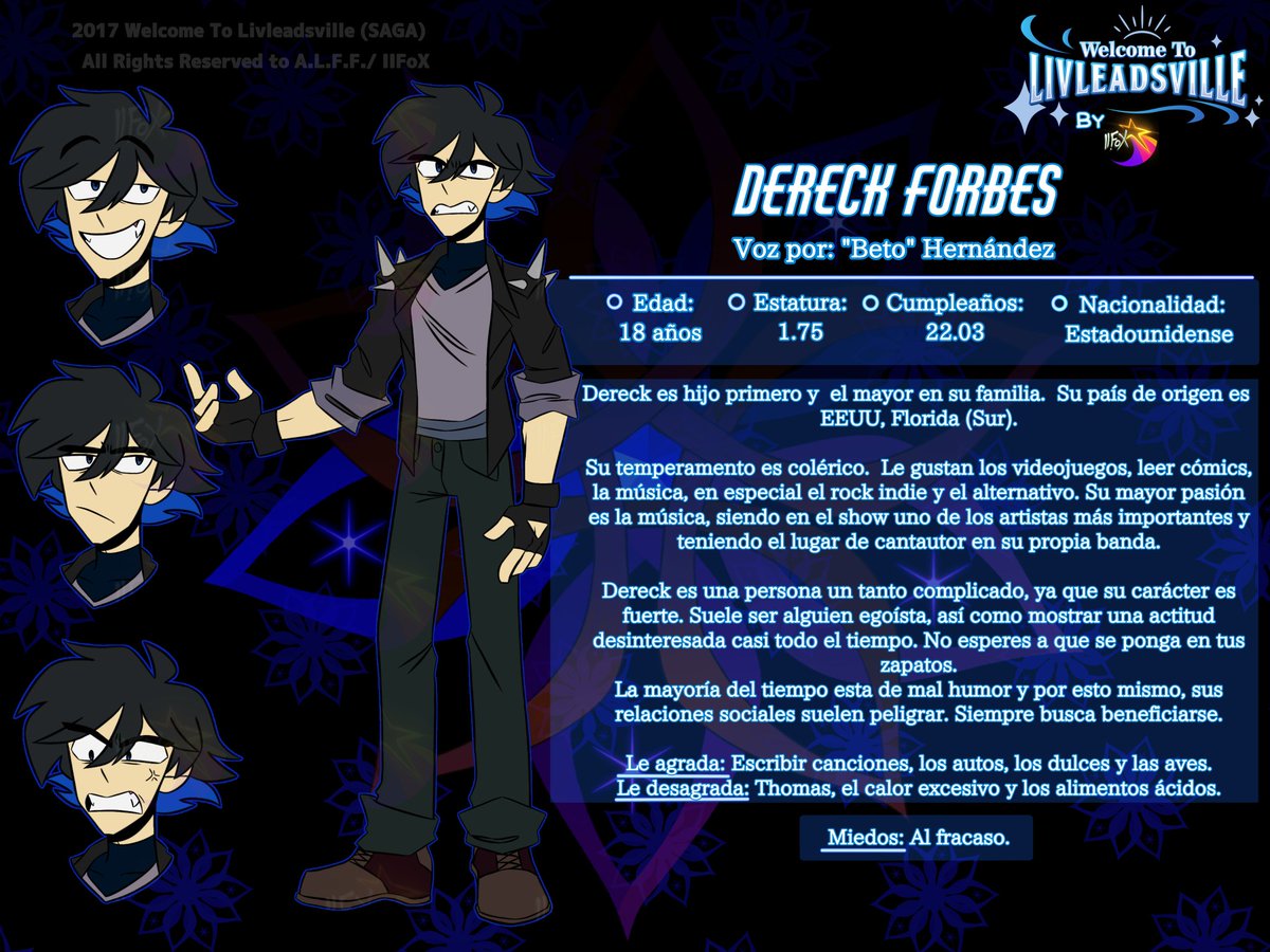WTLShow_llFoX's tweet photo. 💌 ¡Conoce a Dereck! El antagonista principal del show y exitoso vocalista en su propia banda, ¡DAGG! 💥✨

Interpretado por #Beto_Hernández. 🌟

#WelcomeToLivleadsville #WTL #proyectooriginal #animationproject https://t.co/RhWV9i46ng