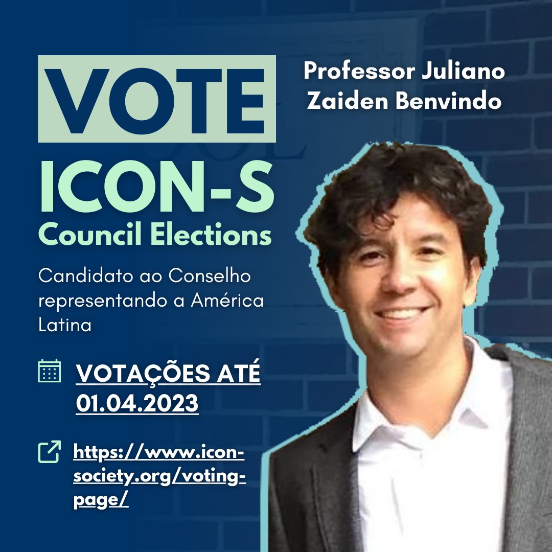 [ICON-S Council Elections – votação aberta até 1.4.2023]

Convidamos todos os associados da ICON-S para participar da votação para eleição do Conselho da International Society of Public Law por meio do link icon-society.org/voting-page/

(1/4)