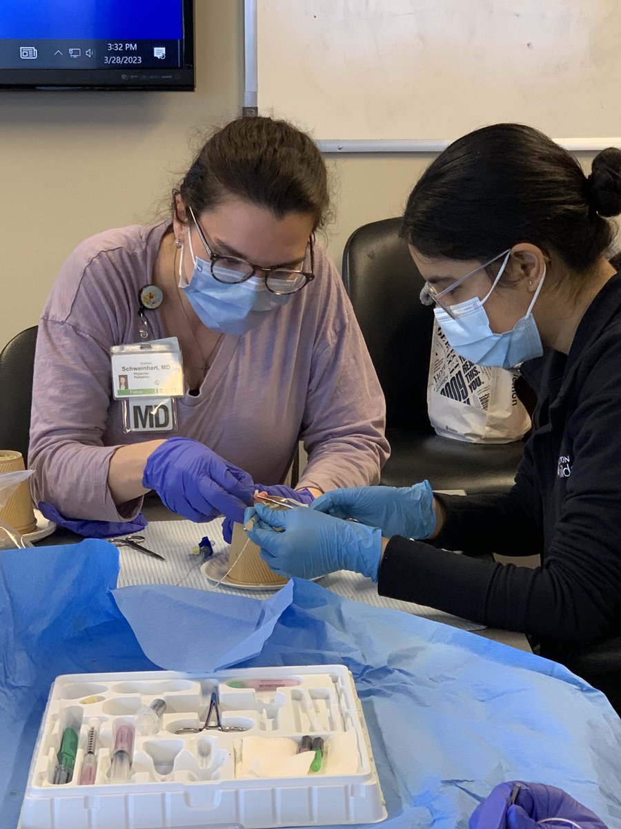 KeriMarquesMD's tweet photo. Wrapping up the 2nd day of the intern procedure simulation experience @UofLPedsRes! We did it all and saved the best for last 😉 #UVC #UAC #NICU Thanks to all for making this happen @UofLPedsNeo @UofLPedsRes @UofLPedsEM @UofLPedsCCM @UofLPeds https://t.co/sXe2giXyUn