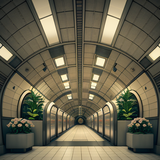 What if subway's were filled with sunlight, plants, flowers  and color? #Solarpunk #architecturaldesign #SunlitSubways #NatureInfusedTransit #UrbanJungleMetro #FloralSubwayOasis #ColorfulCommute