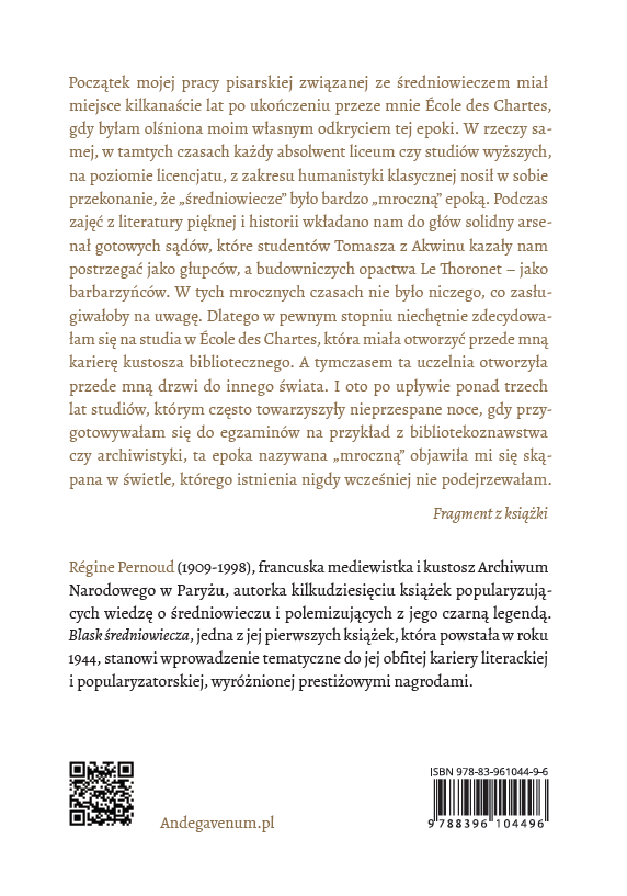 andegavenum's tweet photo. Dostępna w księgarniach, jedna z pierwszych książek wybitnej francuskiej mediewistki Régine Pernoud, która poświęciła swoją karierę zawodową na obalanie czarnej legendy o mrokach średniowiecza - ta perełka z jej bibliografii czekała prawie 80 lat na polski przekład! https://t.co/I9F7oKt6wz
