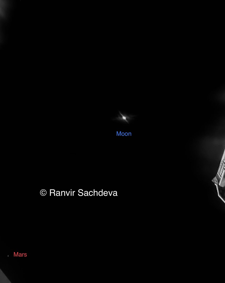 ranvirsachdeva's tweet photo. I witnessed the rare #CosmicProcession of 5 planets in the sky earlier this evening. I spotted Venus, Uranus, and Mars. Missed Mercury and Jupiter. Which ones did you observe? https://t.co/TW9pFZFWHx
