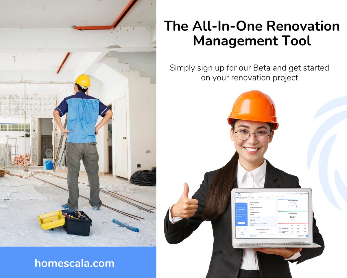 home_scala's tweet image. 🚀🏠 Streamline your renovation project with our powerful management tool! #HomeImprovement #RenovationMadeEasy #ProjectManagement