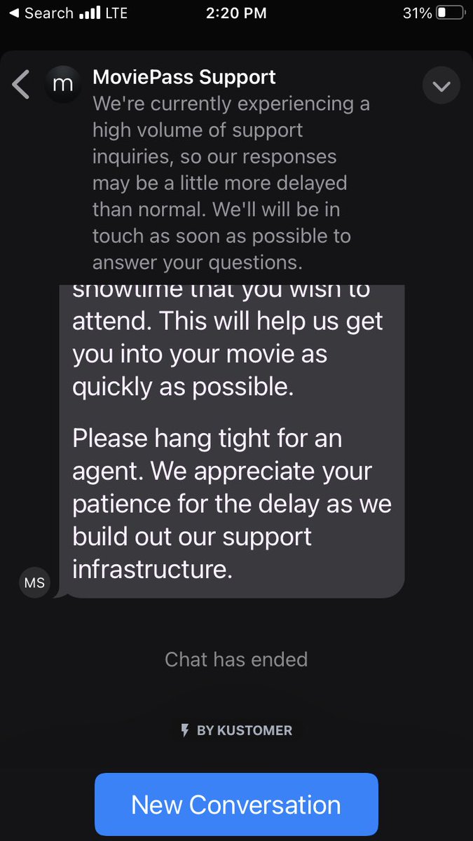 RealDatDawg's tweet image. I knew it. @MoviePass sucks just as bad as the first time. Can’t check in to any movie for any time. Customer support doesn’t exist. Drove across town to another theater. Same thing. My fault for thinking they could run it any better this time. #moviepasssucks