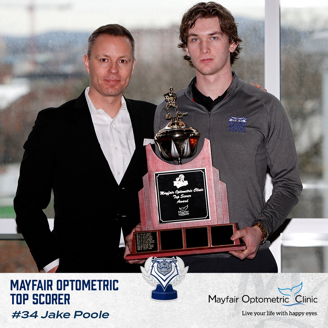 We all love a good Poole party!

With 29 goals and 28 assists for 57 points in 49 games, Jake Poole has been awarded the @MayfairOptometr Top Scorer Award!

#ReadyToRoar