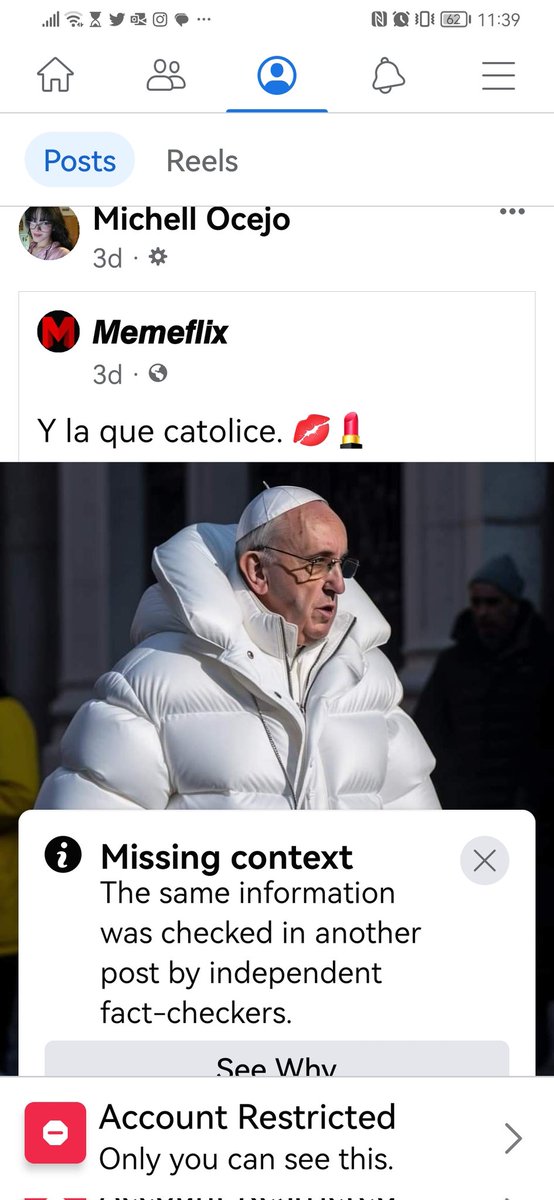 Pero no fuera pseudociencia y vibrar alto porque ahí no te restringen nada😡
#Facebook #Papa